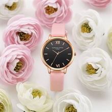 Woman Pink Leather Retro Watch