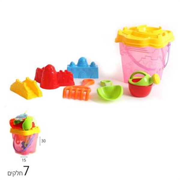 דלי טירה שקוף + כלים